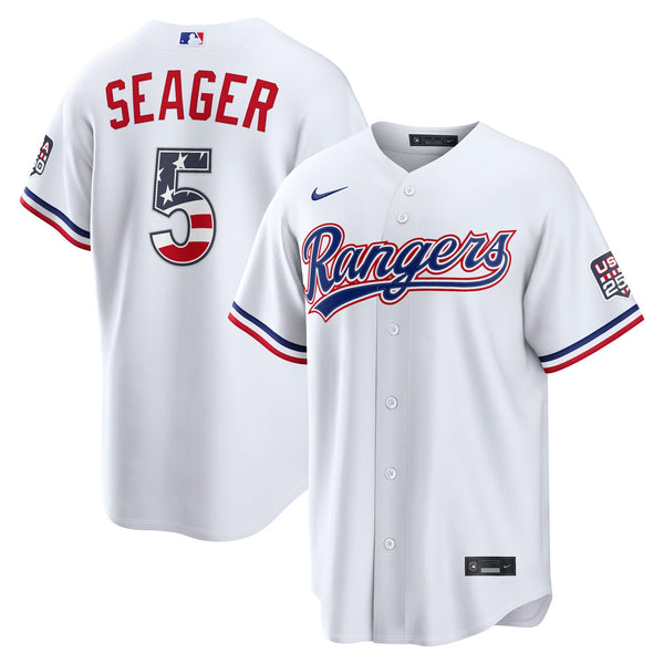 Fourth of July Texas Rangers Corey Seager Nike White USA 250 Stadium Jersey