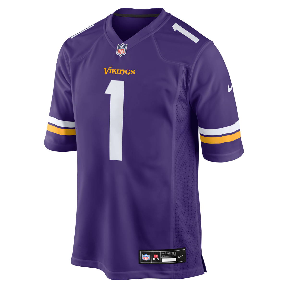 Minnesota Vikings Number 1 Groom Purple Game Jersey