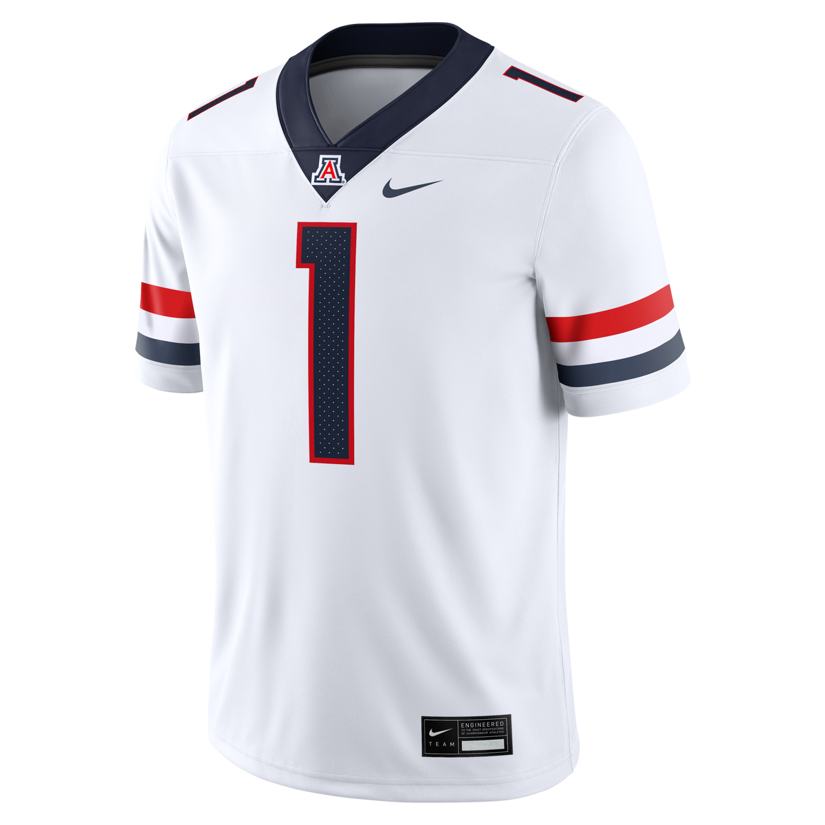 #1 Arizona Wildcats Road Game Football Jersey - White