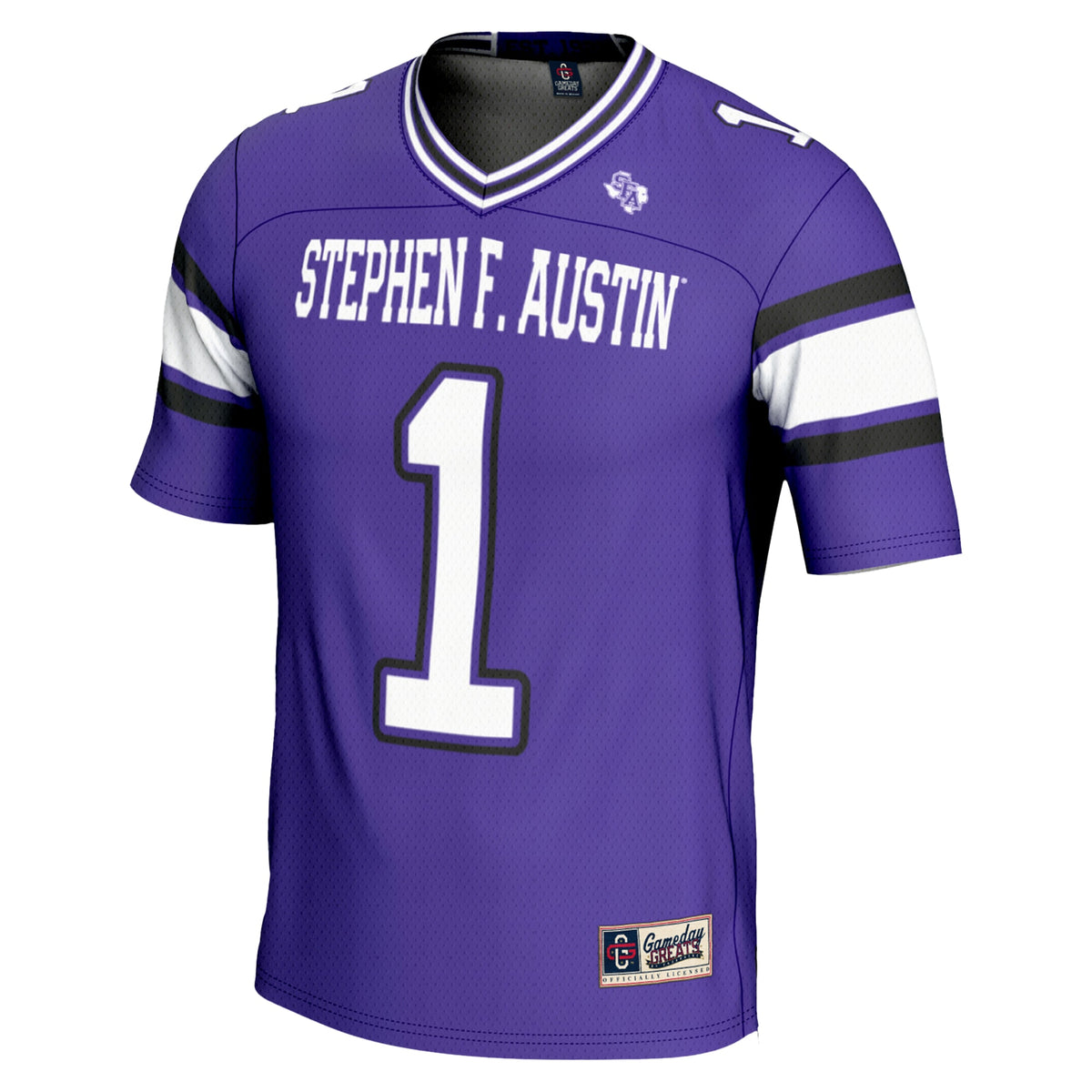 #1 Stephen F Austin Lumberjacks GameDay Greats Endzone Football Jersey - Purple