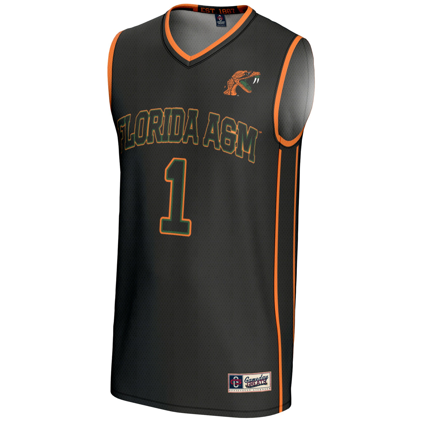 GameDay Greats #1 Black Florida A&M Rattlers Lightweight Basketball Jersey