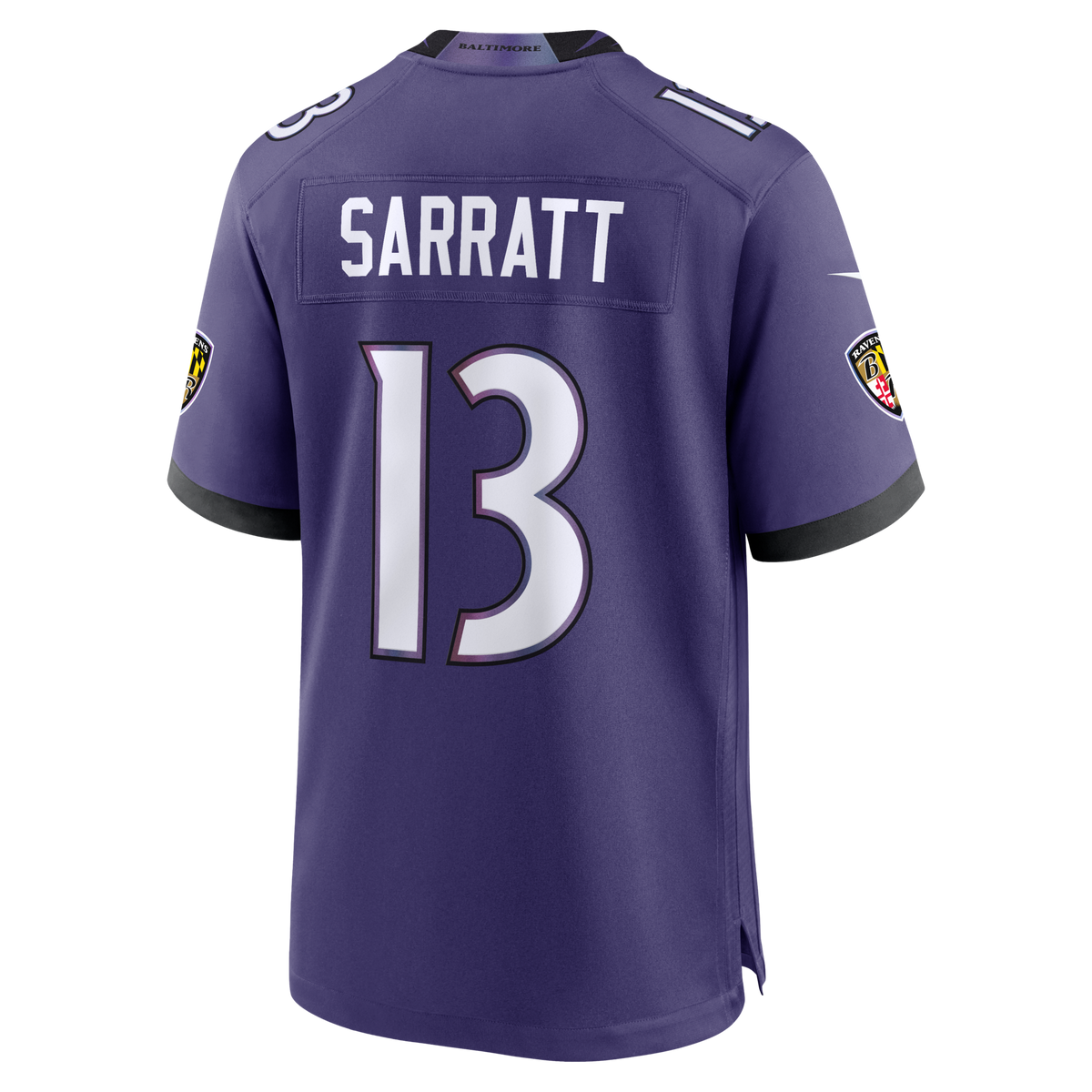 Baltimore Ravens Elijah Sarratt Purple Team Game Jersey