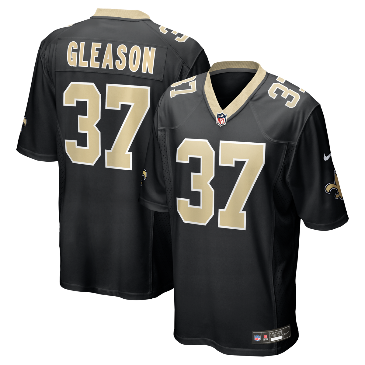 New Orleans Saints Steve Gleason Black Game Retired Player Jersey