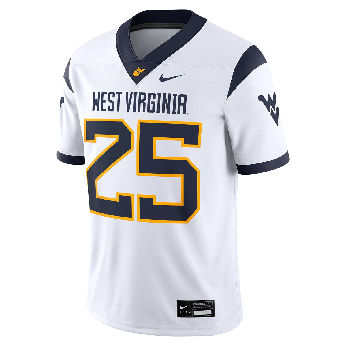 #25 West Virginia Mountaineers Limited Away Game Jersey - White
