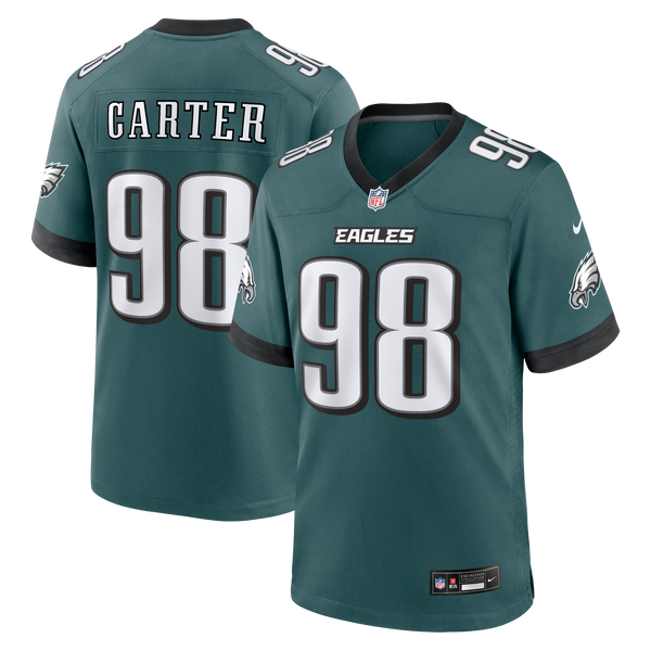 Philadelphia Eagles Jalen Carter Midnight Green Team Game Jersey