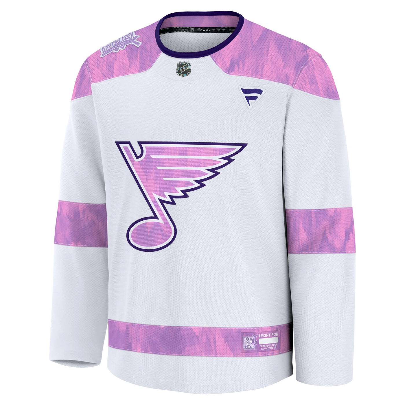 St. Louis Blues Fanatics White Hockey Fights Cancer Survivor Practice Jersey