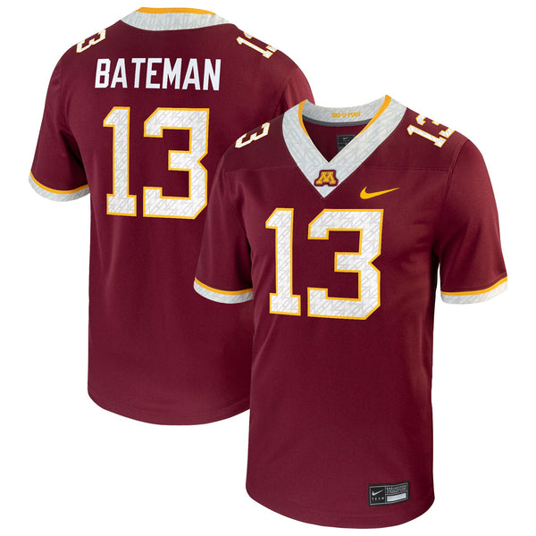Nike Rashod Bateman Maroon Minnesota Golden Gophers Player Game Jersey