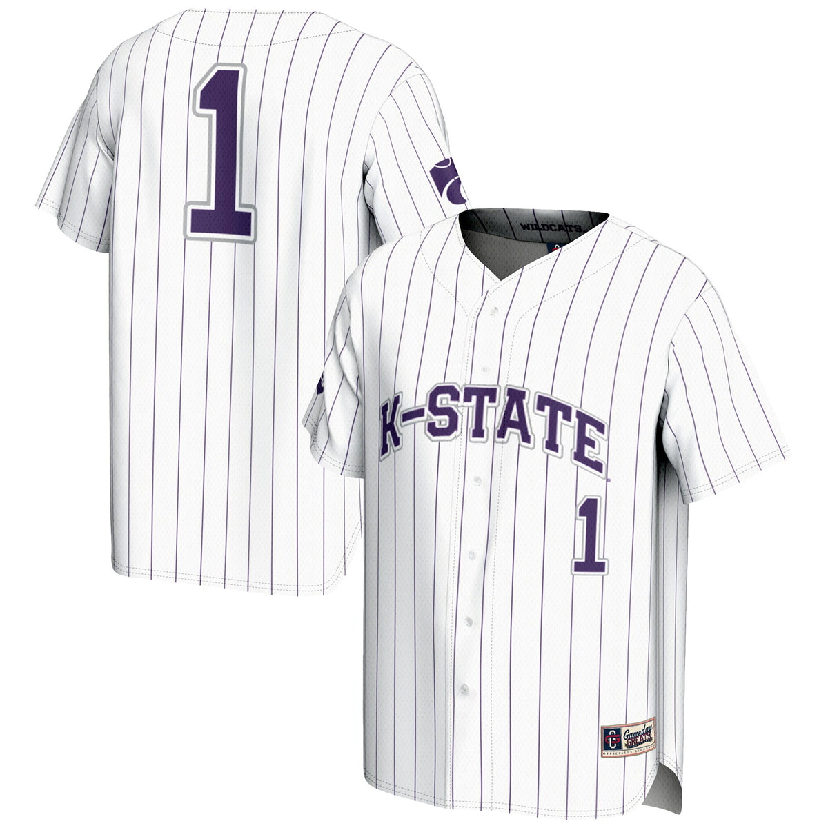 #1 Kansas State Wildcats GameDay Greats Lightweight Baseball Jersey - White