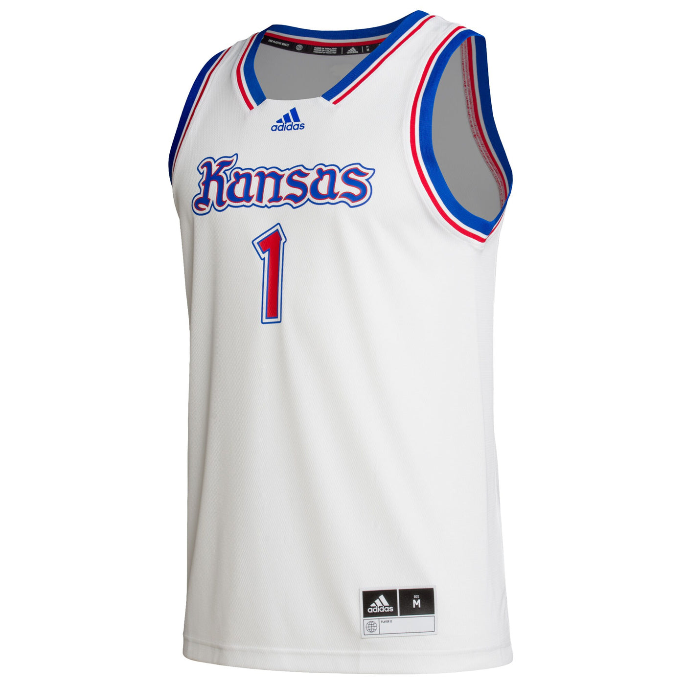 adidas #1 White Kansas Jayhawks Alternate Swingman Jersey