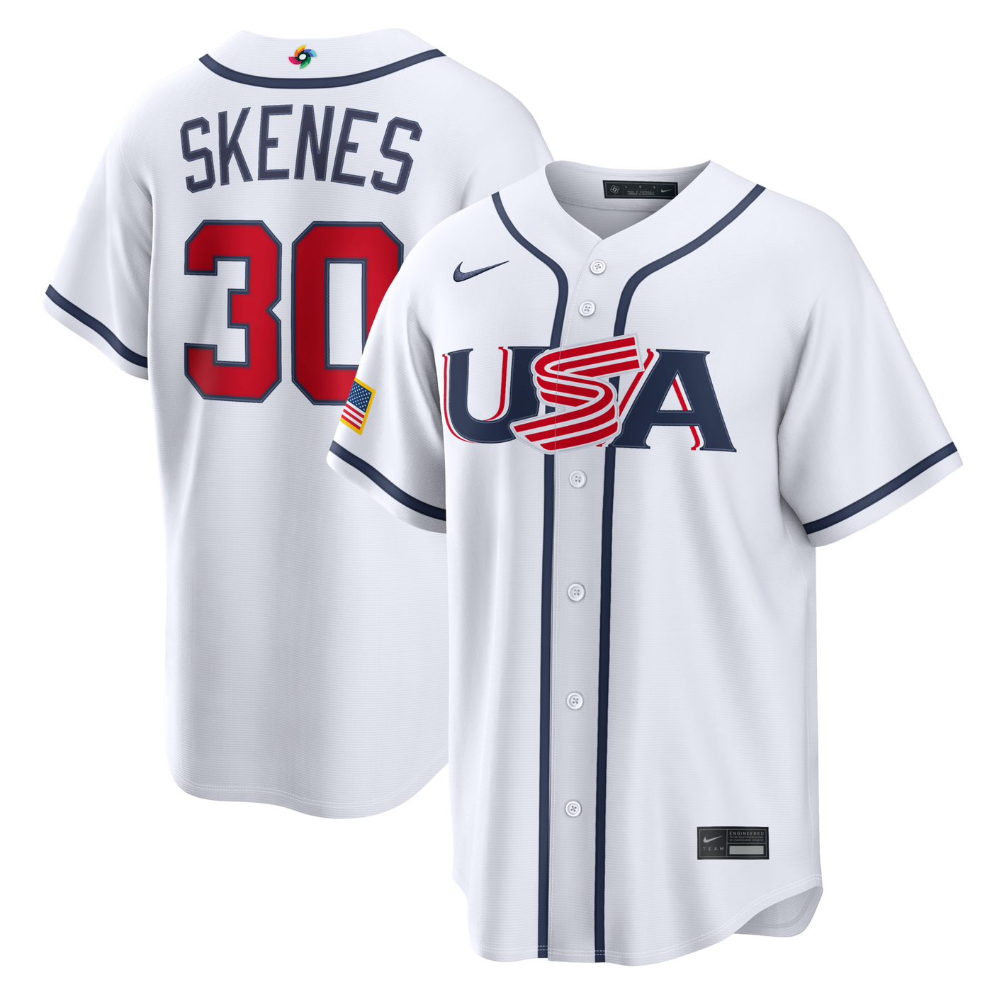 USA Baseball Paul Skenes Nike White 2026 World Baseball Classic Home Stadium Jersey
