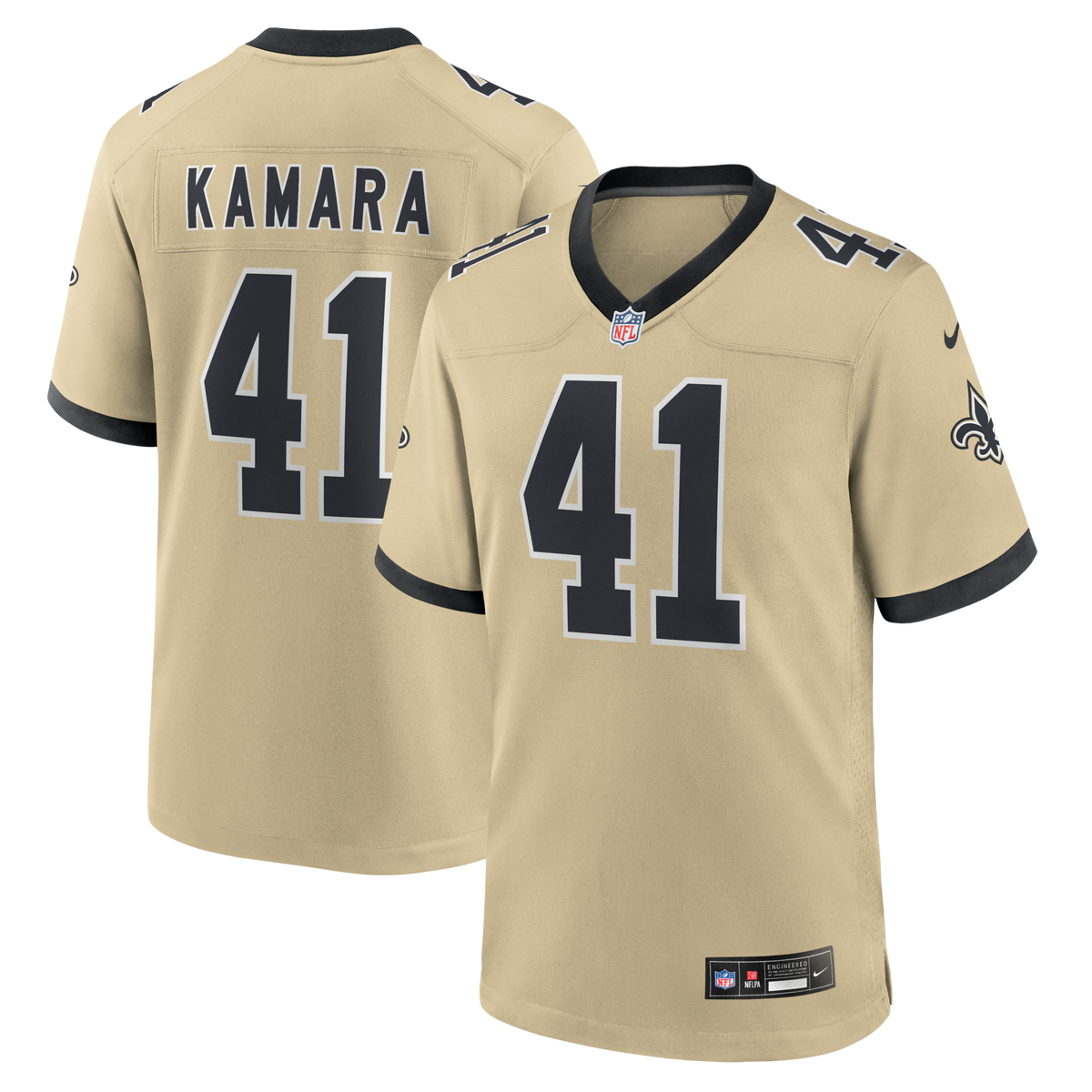 New Orleans Saints Alvin Kamara Gold Gameday Golds Alternate Game Player Jersey