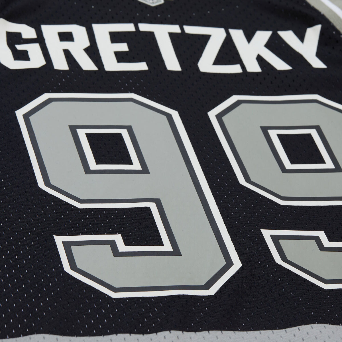 Los Angeles Kings Wayne Gretzky Mitchell & Ness Black Maxxed Out Fashion Basketball Jersey
