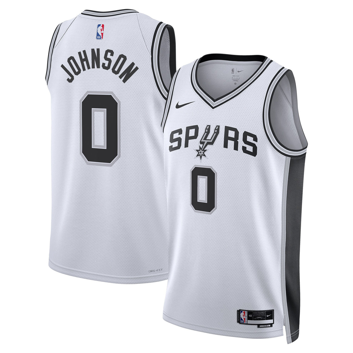 San Antonio Spurs Nike Association Edition Swingman Jersey - White - Keldon Johnson