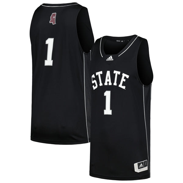 adidas #1 Black Mississippi State Bulldogs Swingman Basketball Jersey