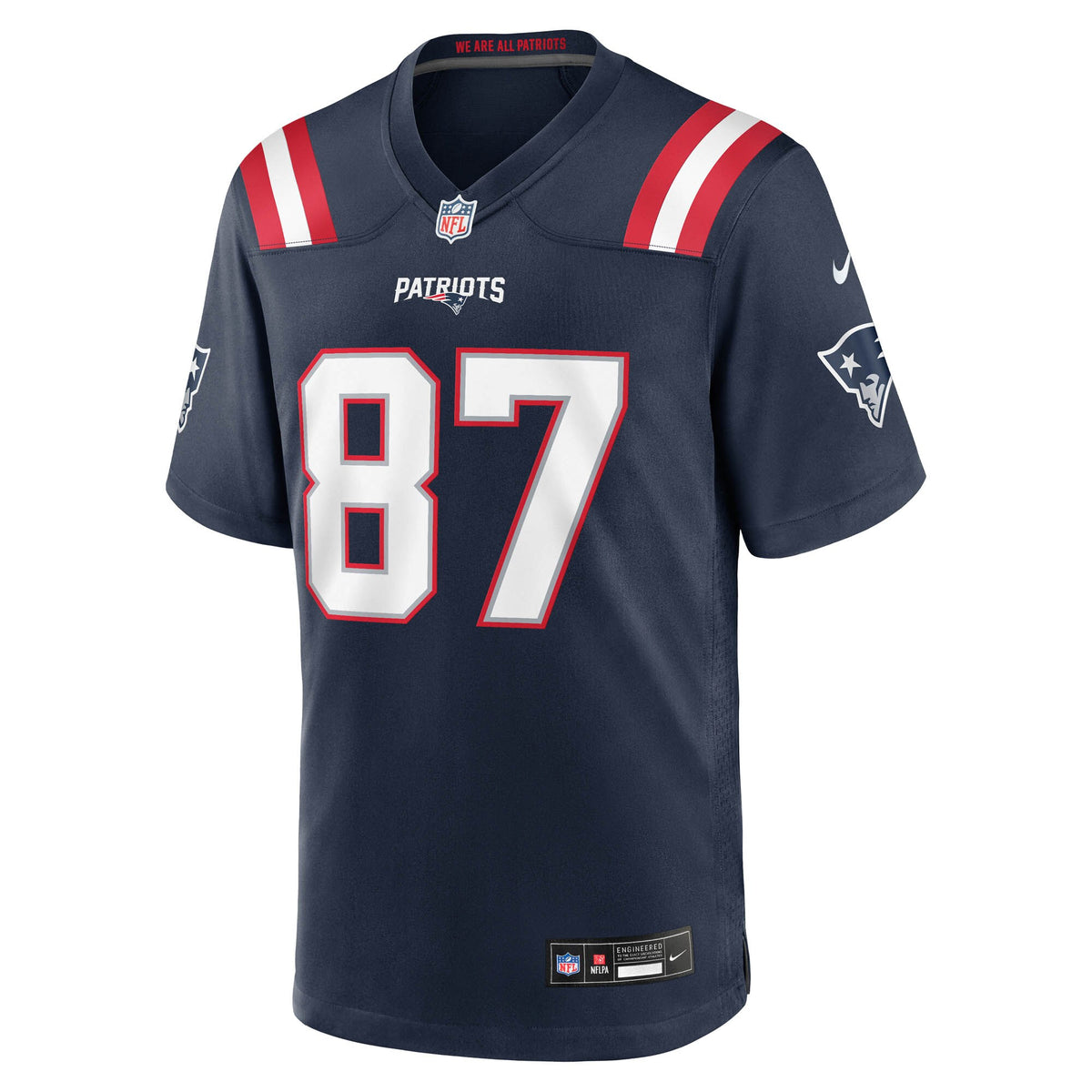 New England Patriots Romeo Doubs Navy Game Jersey