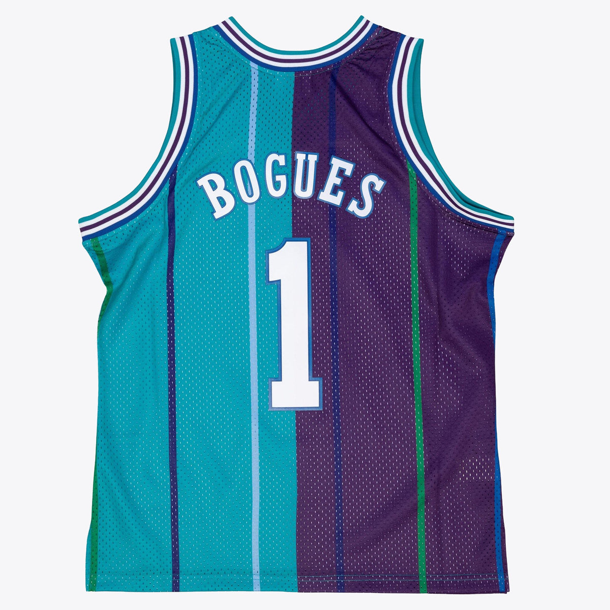 Charlotte Hornets Mitchell & Ness Muggsy Bogues 1994 Split Swingman Jersey