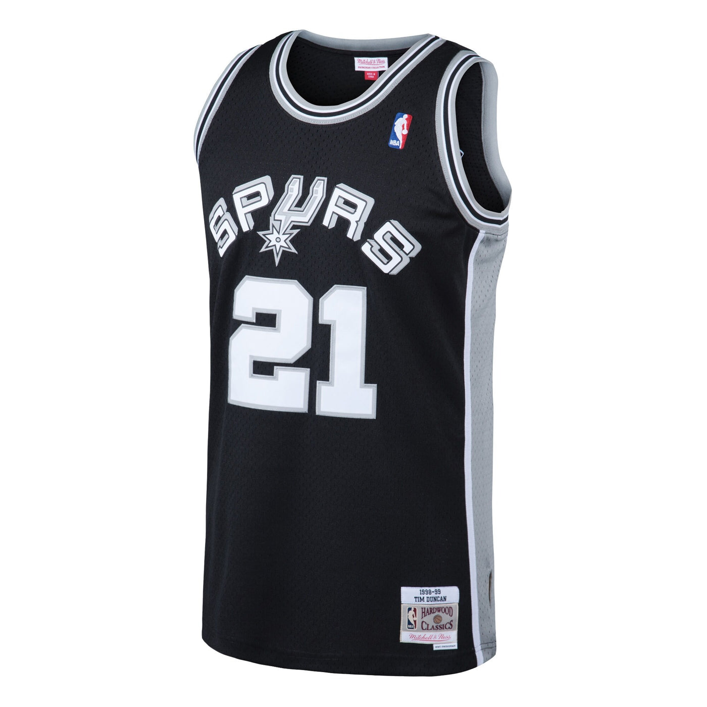 Mitchell & Ness Tim Duncan Black San Antonio Spurs 1998-99 Hardwood Classics Swingman Jersey