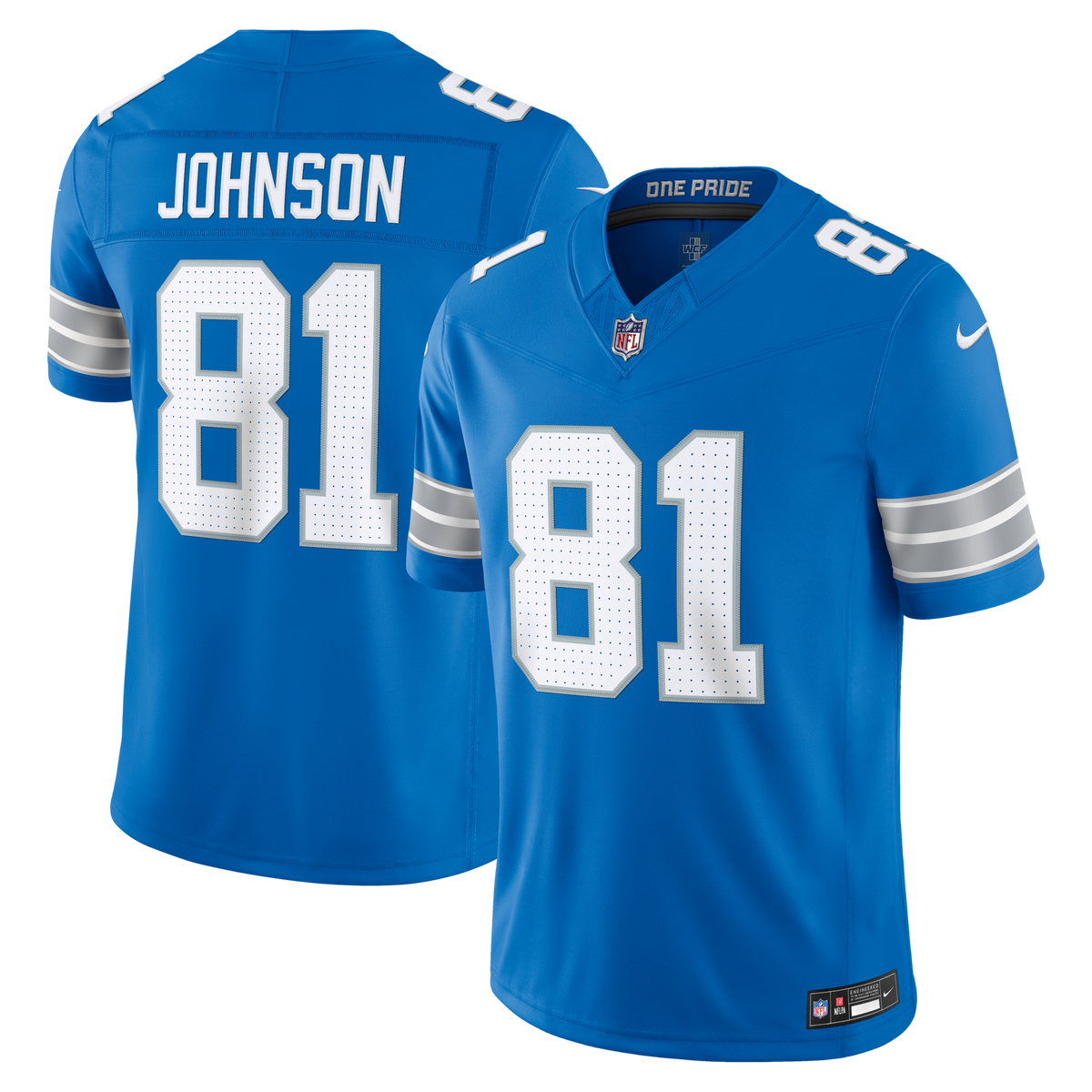 Detroit Lions Calvin Johnson Blue Vapor F.U.S.E. Stitched Retired Limited Jersey