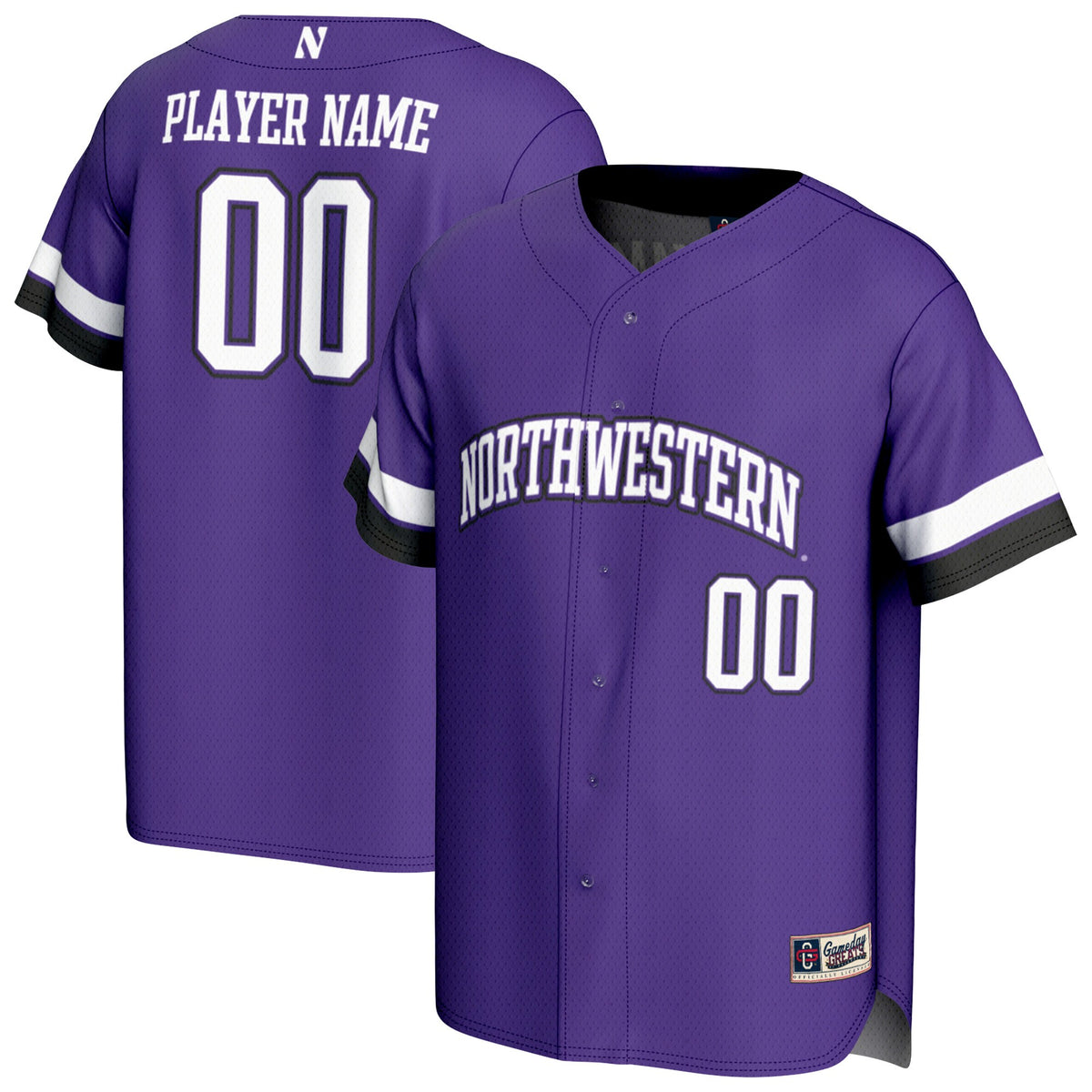 Northwestern Wildcats GameDay Greats Personalized Collegiate Baseball Fashion Jersey - Purple