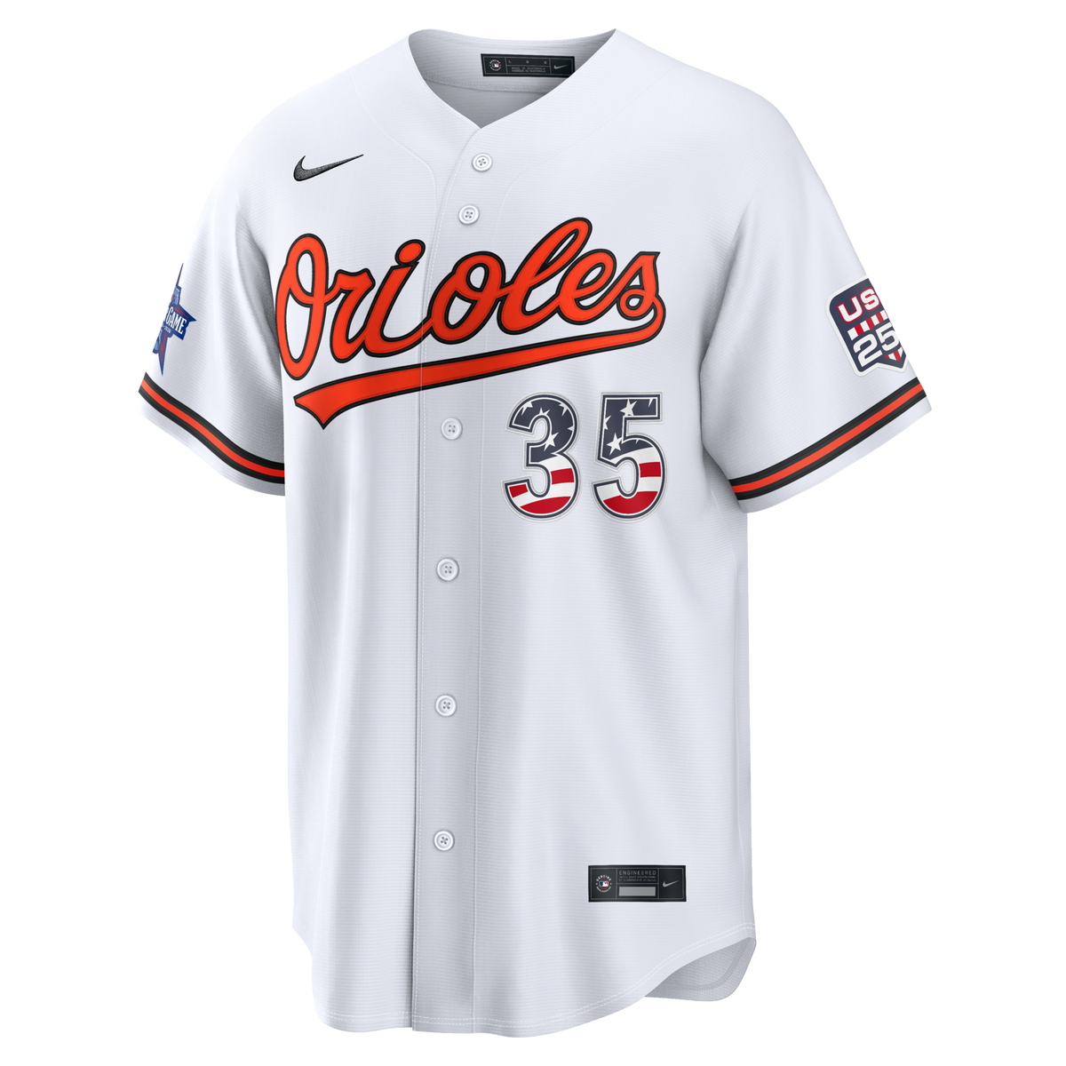 2026 All-Star Edition Stars & Stripes Baltimore Orioles Adley Rutschman White Stadium Jersey