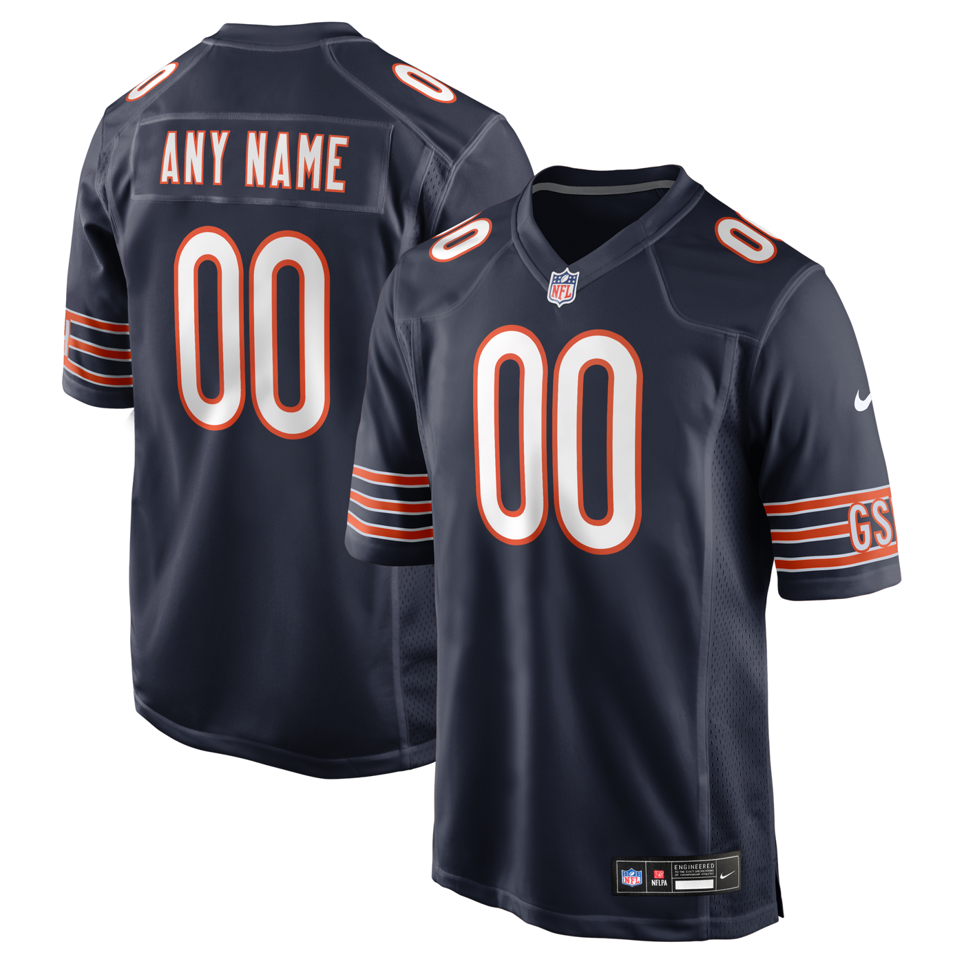 Chicago Bears Nike Navy Custom Game Jersey