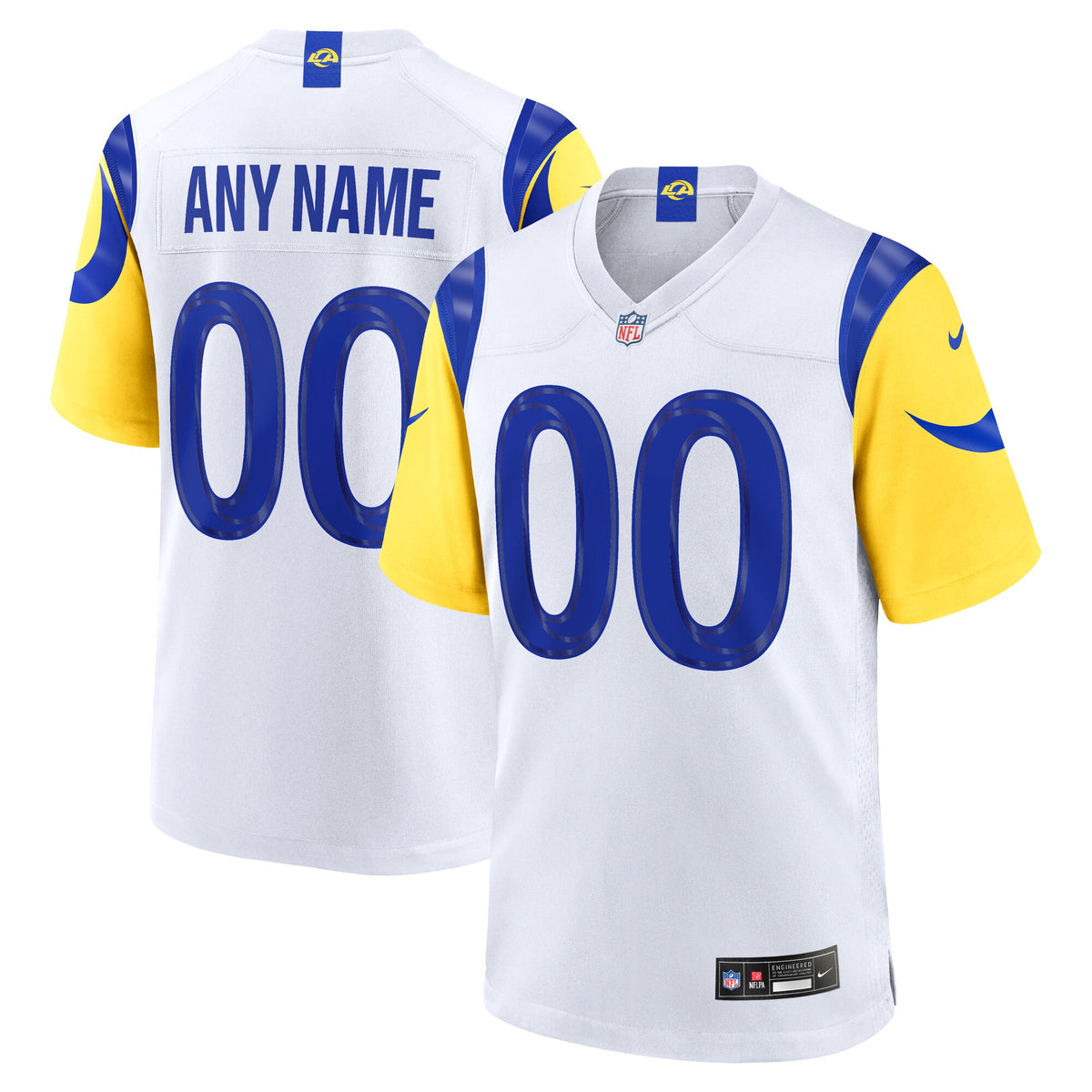 Los Angeles Rams White Custom Game Jersey