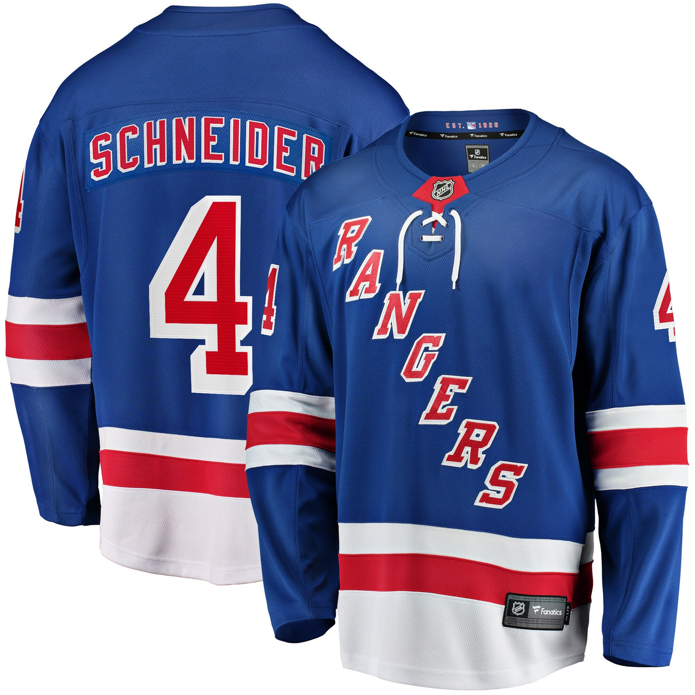 New York Rangers Braden Schneider Fanatics Blue Home Premier Breakaway Player Jersey