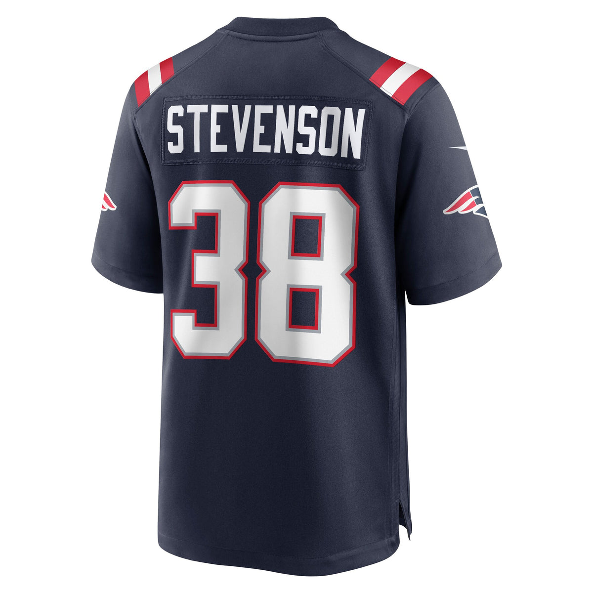 New England Patriots Rhamondre Stevenson Navy Game Jersey
