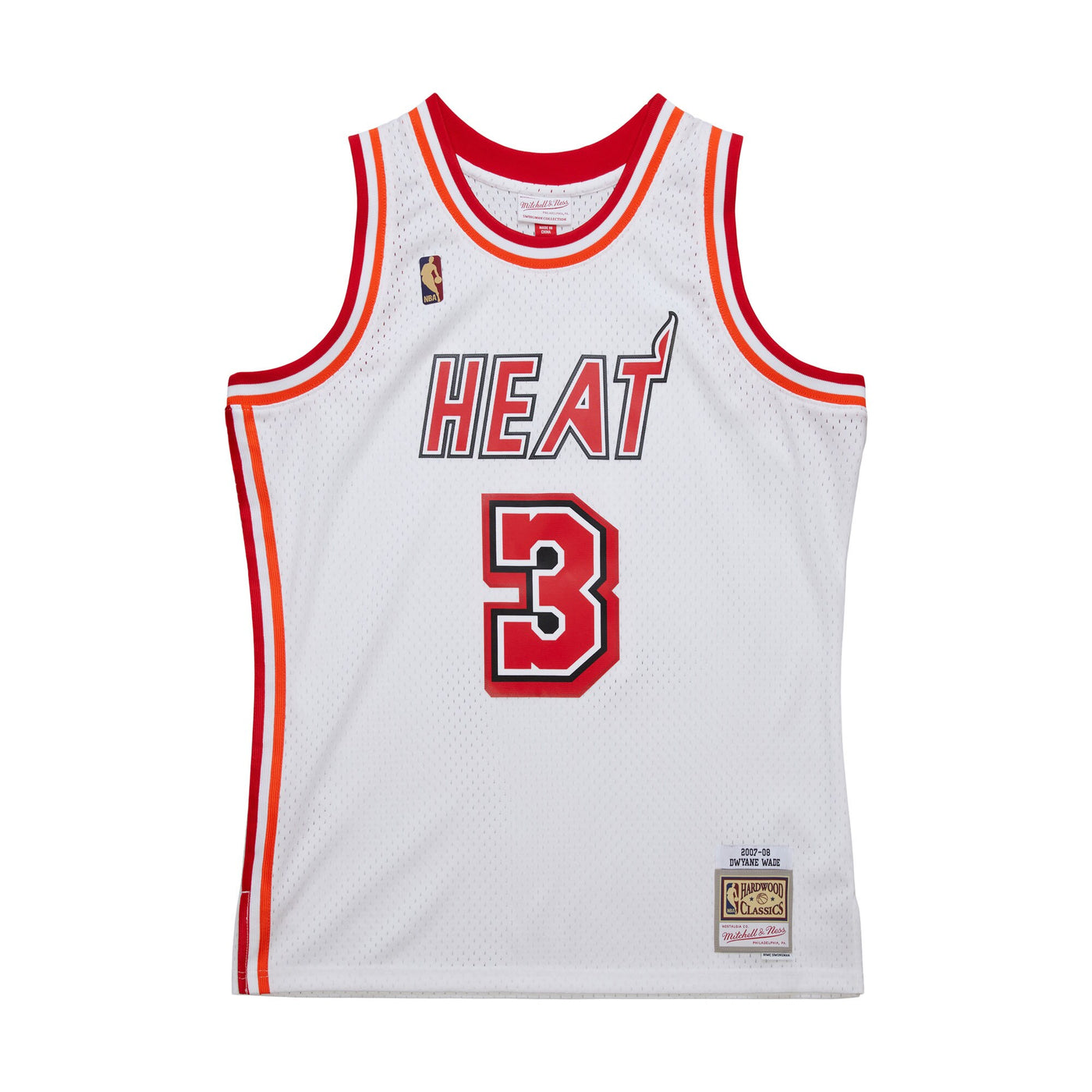 Miami Heat Mitchell & Ness Dwyane Wade White Swingman Jersey 07-08