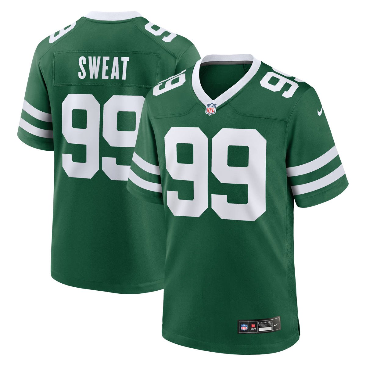 New York Jets T'Vondre Sweat Legacy Green Team Game Jersey