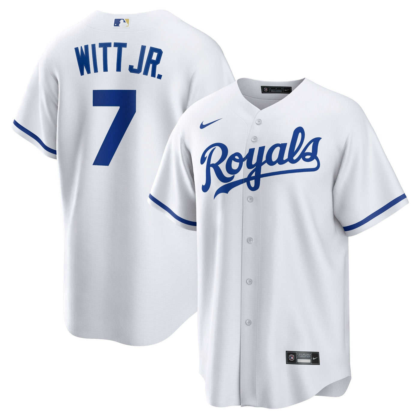Kansas City Royals Bobby Witt Jr. Nike White Home Replica Player Jersey