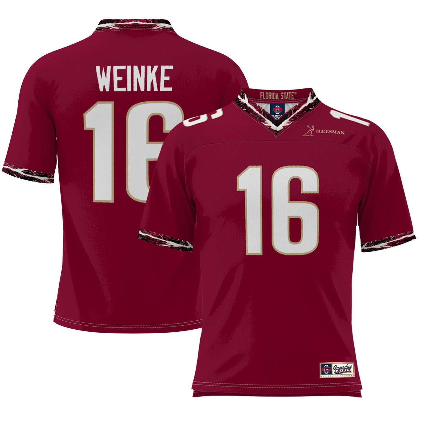Chris Weinke Garnet Florida State Seminoles Heisman Football Jersey
