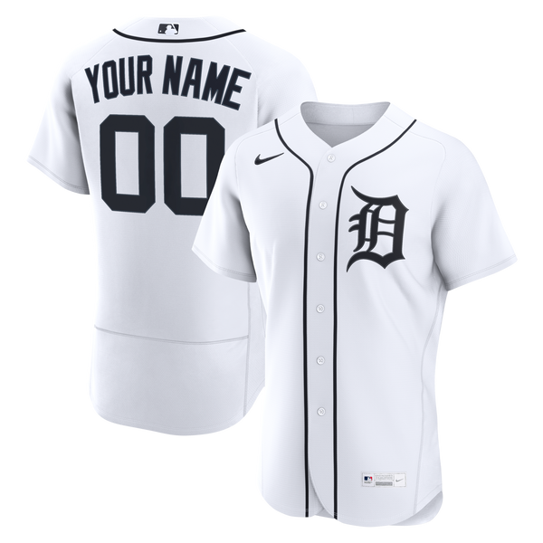 Detroit Tigers Nike White Home Authentic Custom Jersey