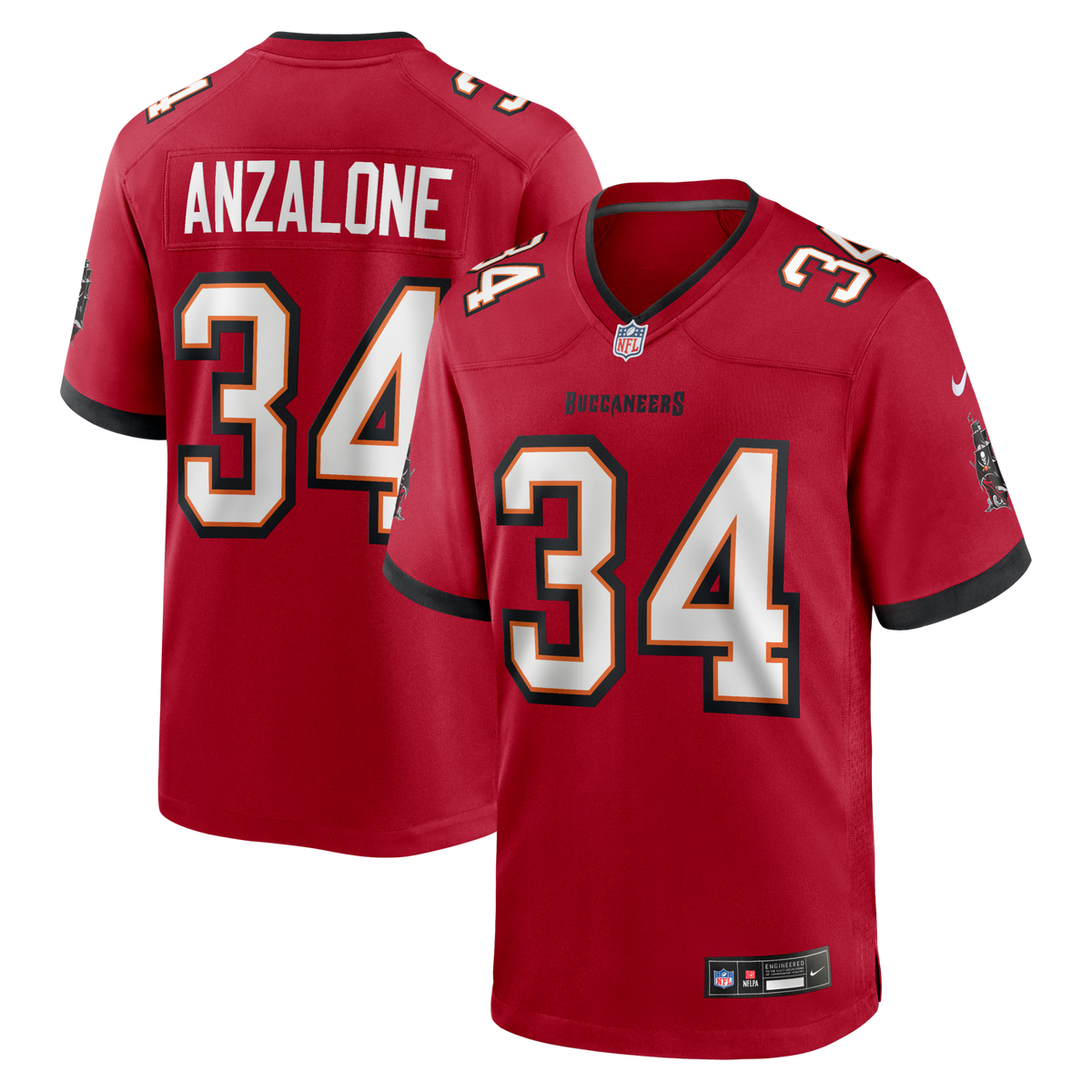 Tampa Bay Buccaneers Alex Anzalone Red Team Game Jersey