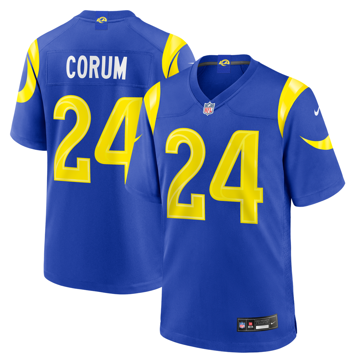 Los Angeles Rams Blake Corum Royal Game Jersey