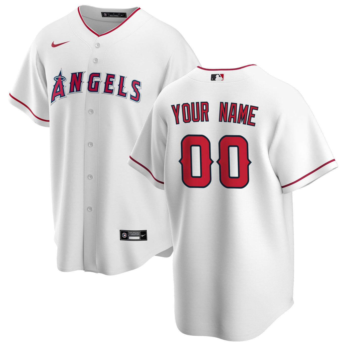 Los Angeles Angels Nike White Home Replica Custom Jersey