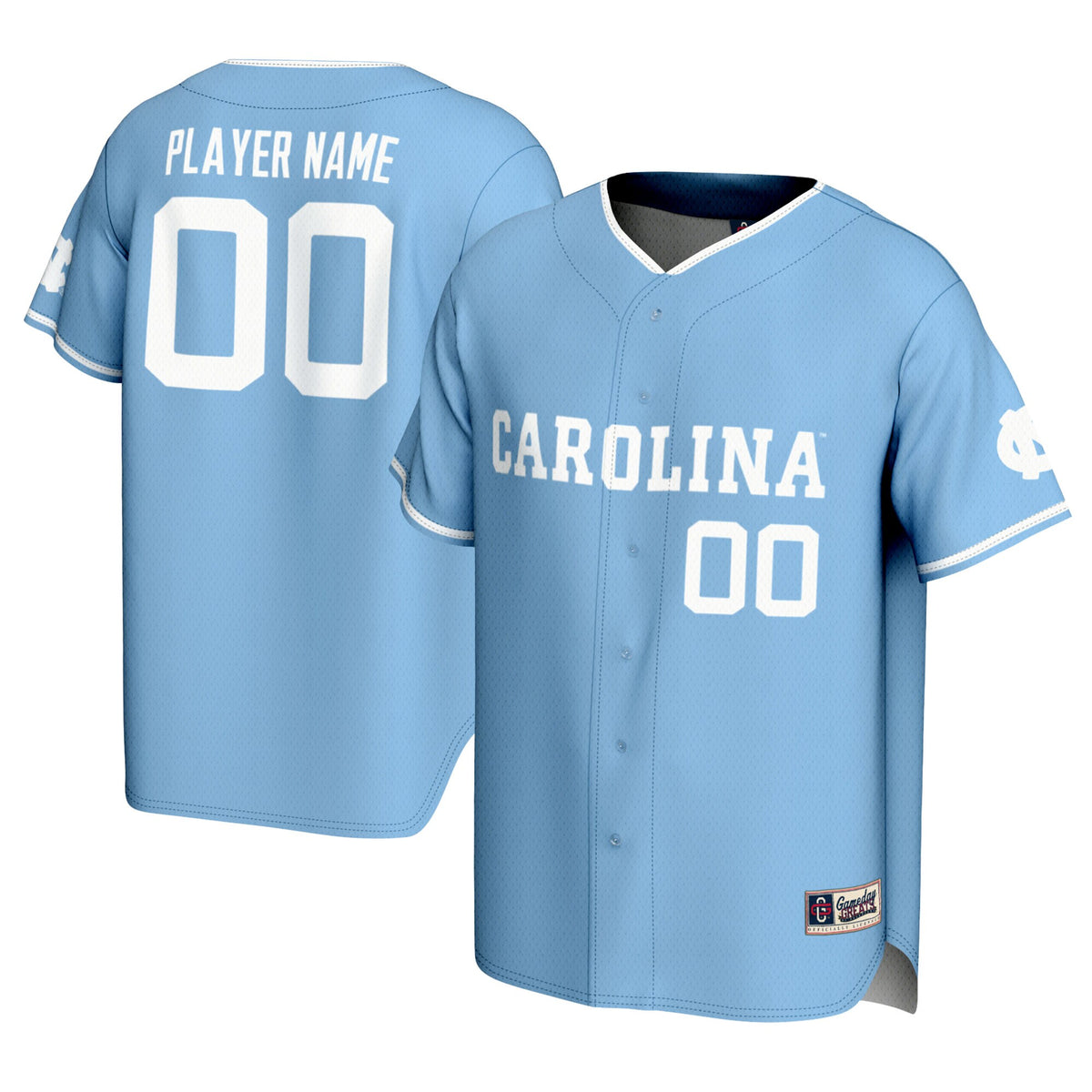 North Carolina Tar Heels GameDay Greats NIL Pick-A-Player Lightweight Baseball Jersey - Carolina Blue