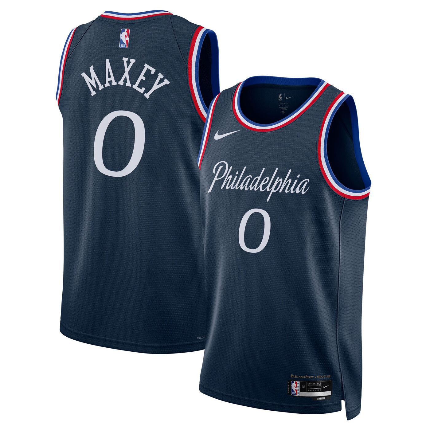 Philadelphia 76ers Nike 2025/26 City Edition Swingman Jersey - Navy - Tyrese Maxey