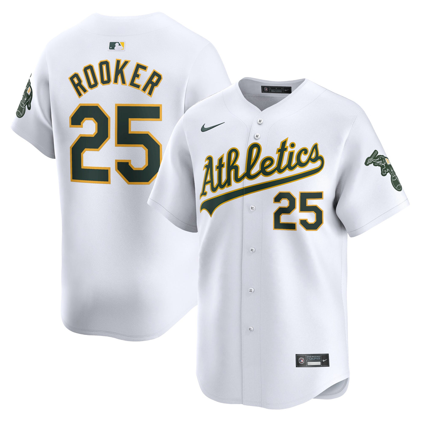 Athletics Brent Rooker Nike White Home Limited Player Jersey