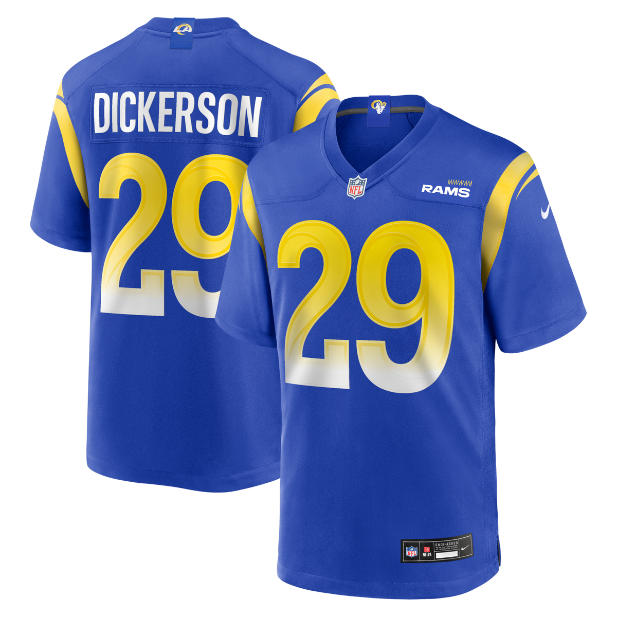 Los Angeles Rams Eric Dickerson Royal Game Retired Player Jersey