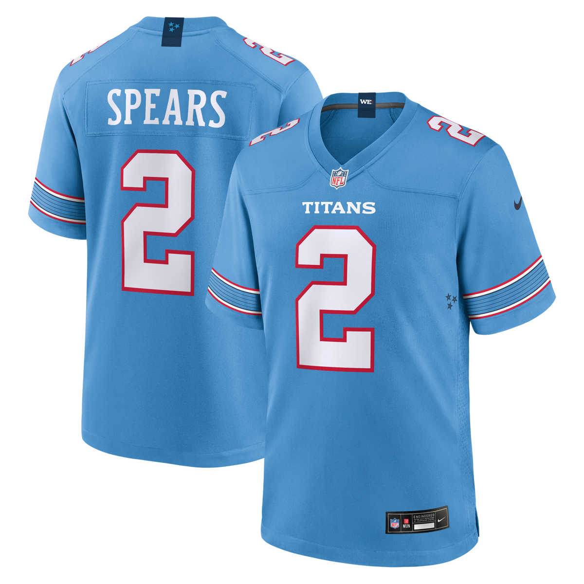 Tennessee Titans Tyjae Spears Light Blue Game Jersey