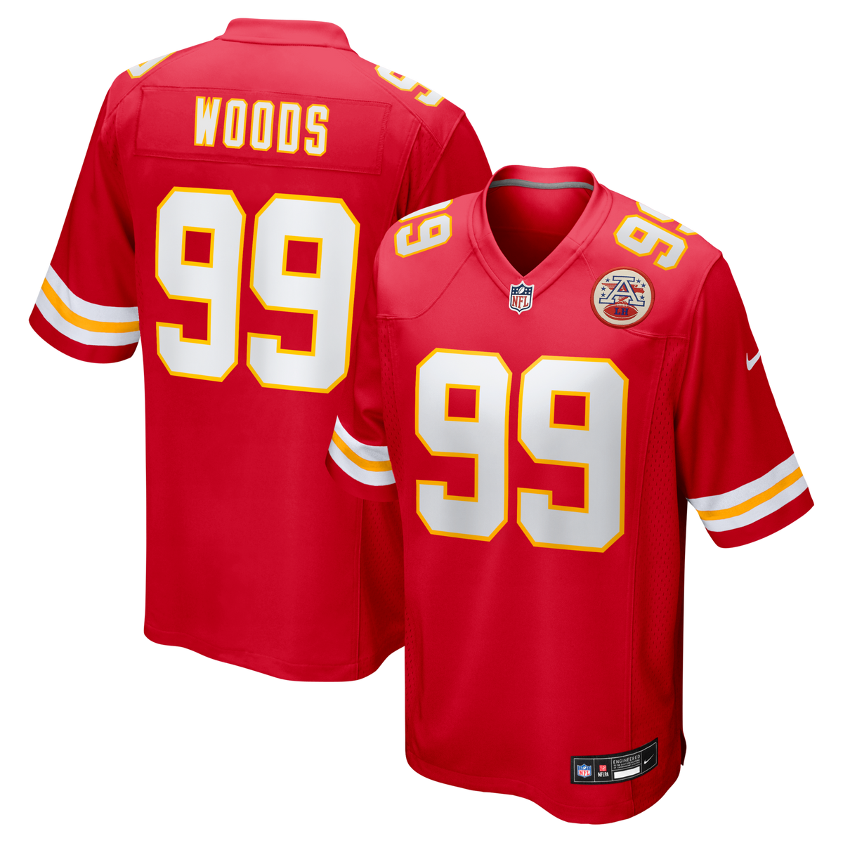 Kansas City Chiefs Peter Woods Red 2026 NFL Draft First Round Pick No. 29 Team Game Jersey