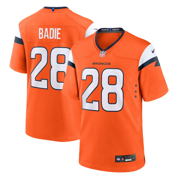 Denver Broncos Tyler Badie Nike Orange Team Game Jersey