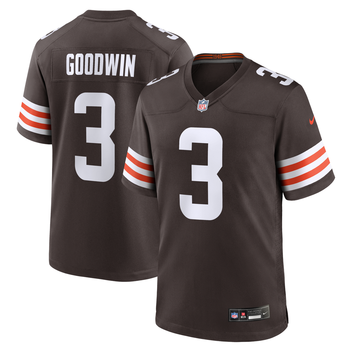 Cleveland Browns Marquise Goodwin Brown Team Game Jersey
