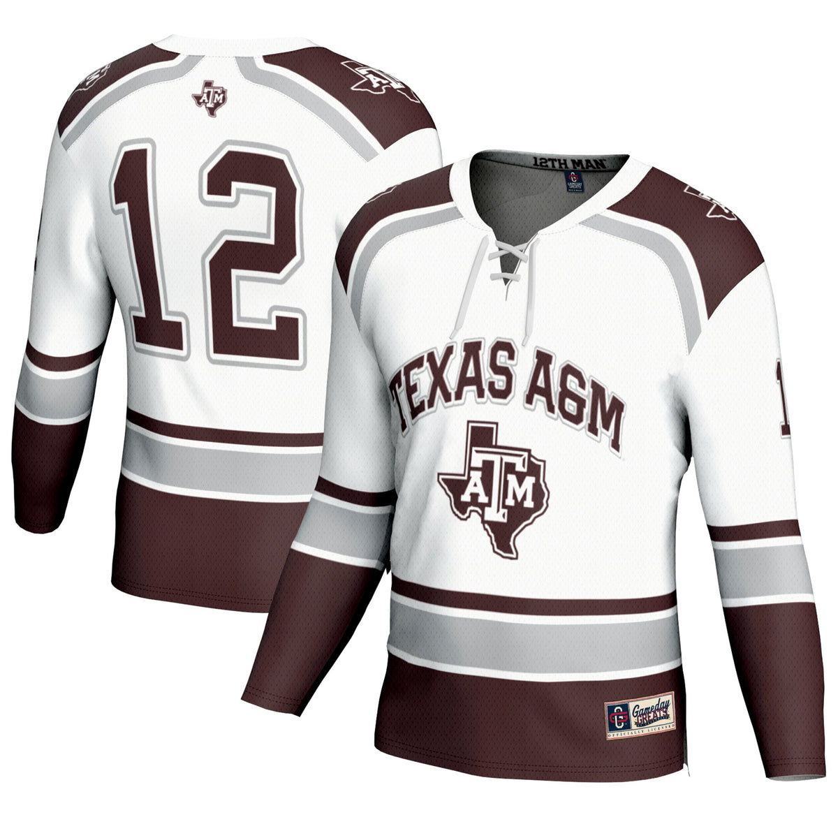 #12 Texas A&M Aggies GameDay Greats Hockey Fashion Jersey – White