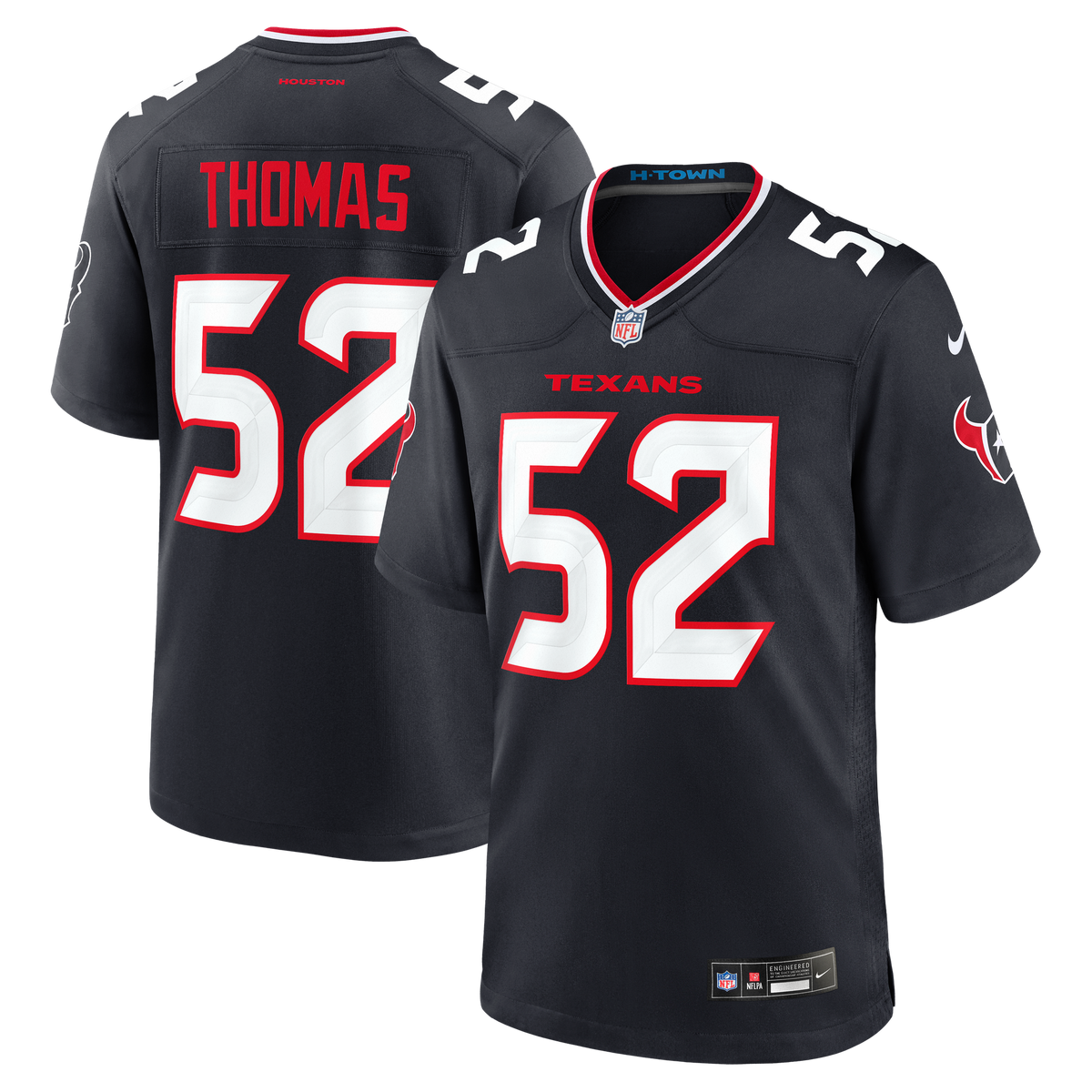Houston Texans Xavier Thomas Nike Navy Team Game Jersey