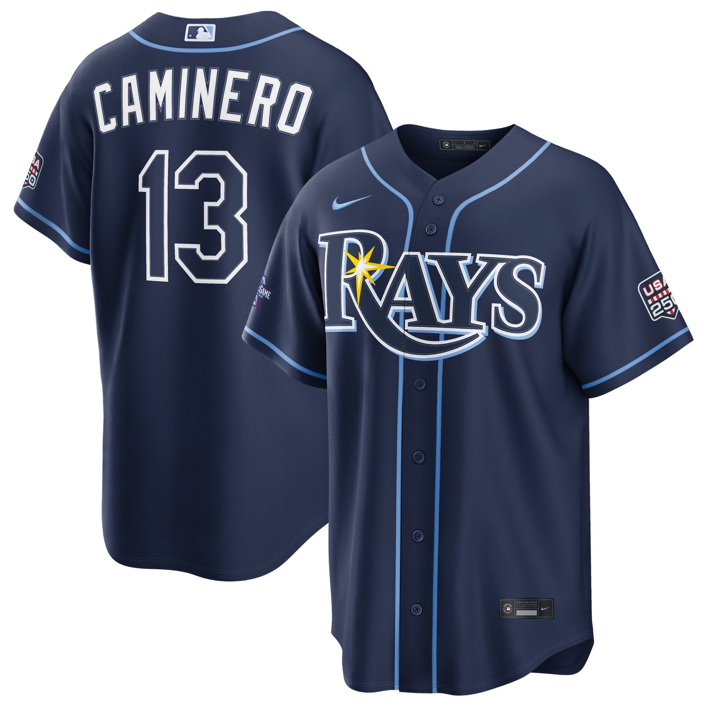 2026 All-Star Game Tampa Bay Rays Junior Caminero Nike Navy Replica Jersey