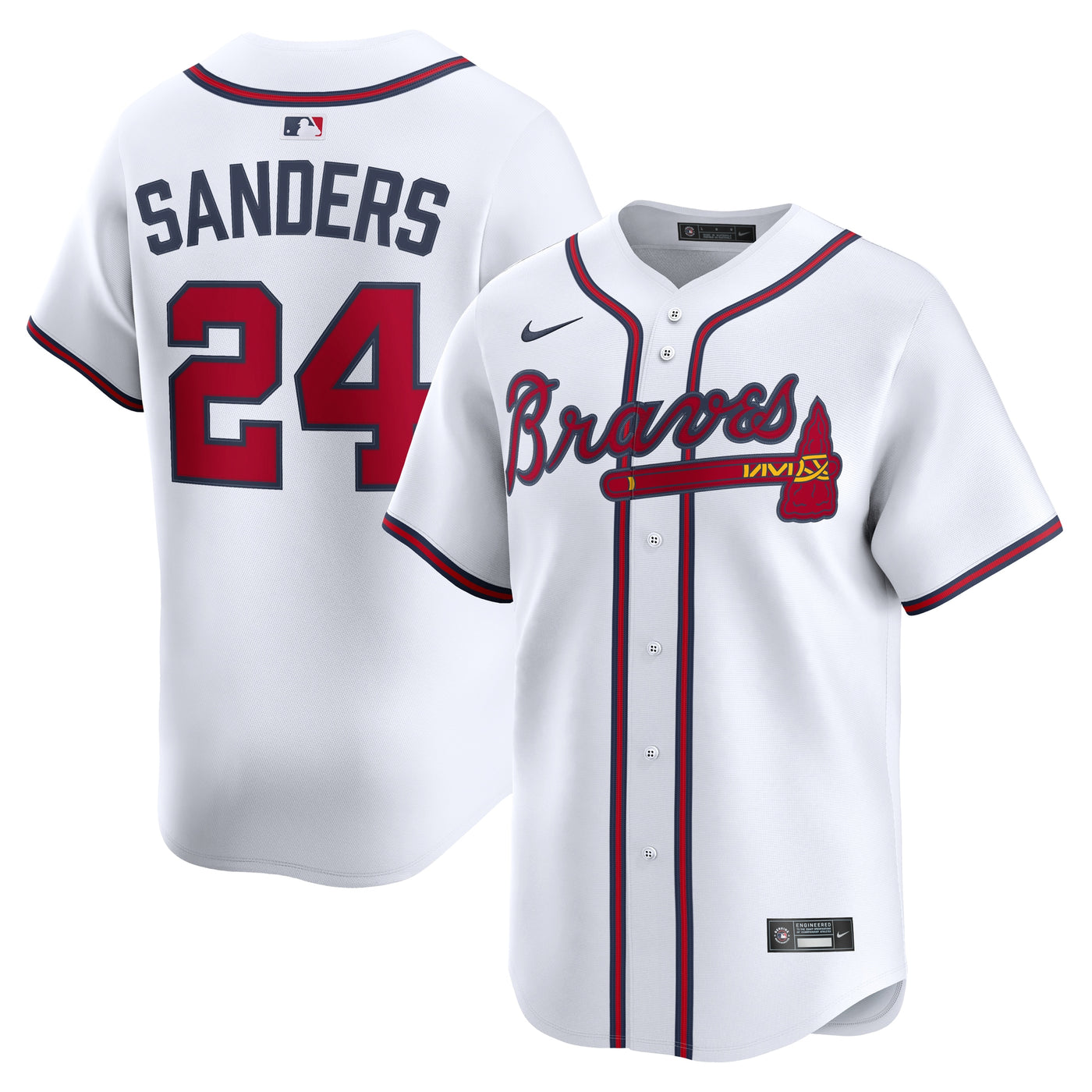Atlanta Braves Deion Sanders Nike White Limited Player Jersey