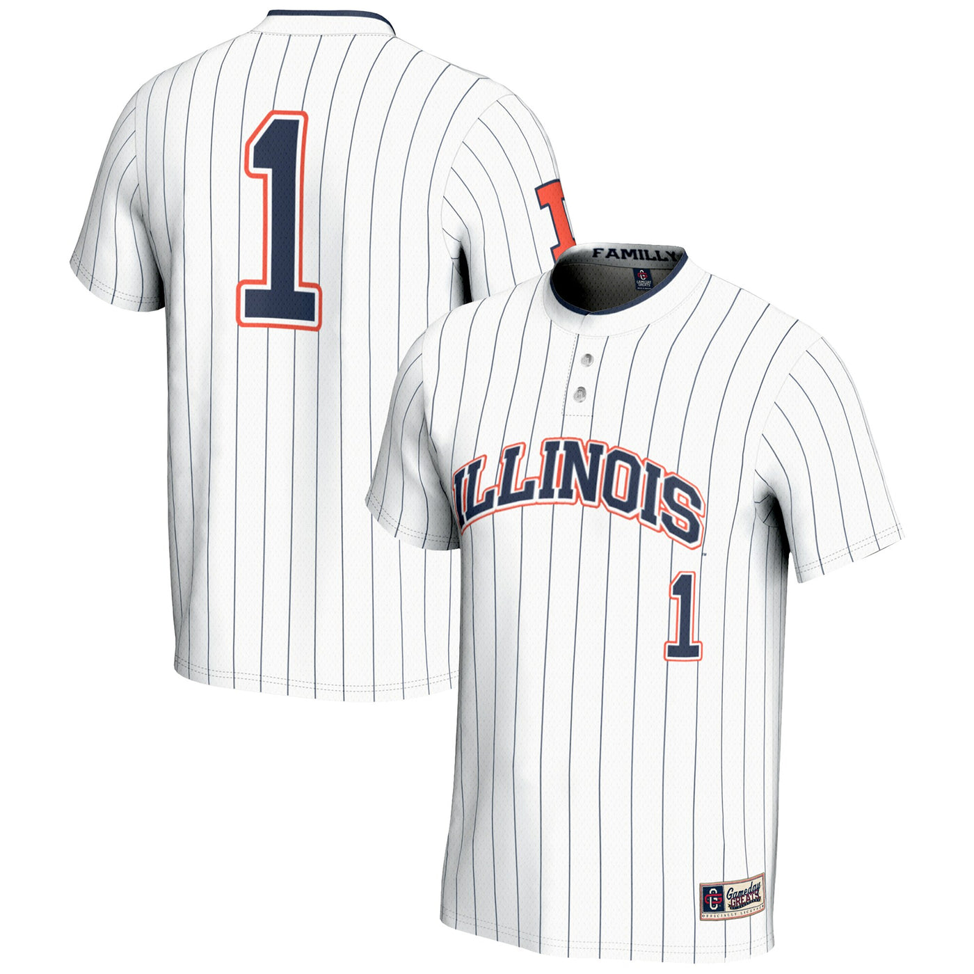 GameDay Greats #1 White Illinois Fighting Illini Lightweight Softball Jersey