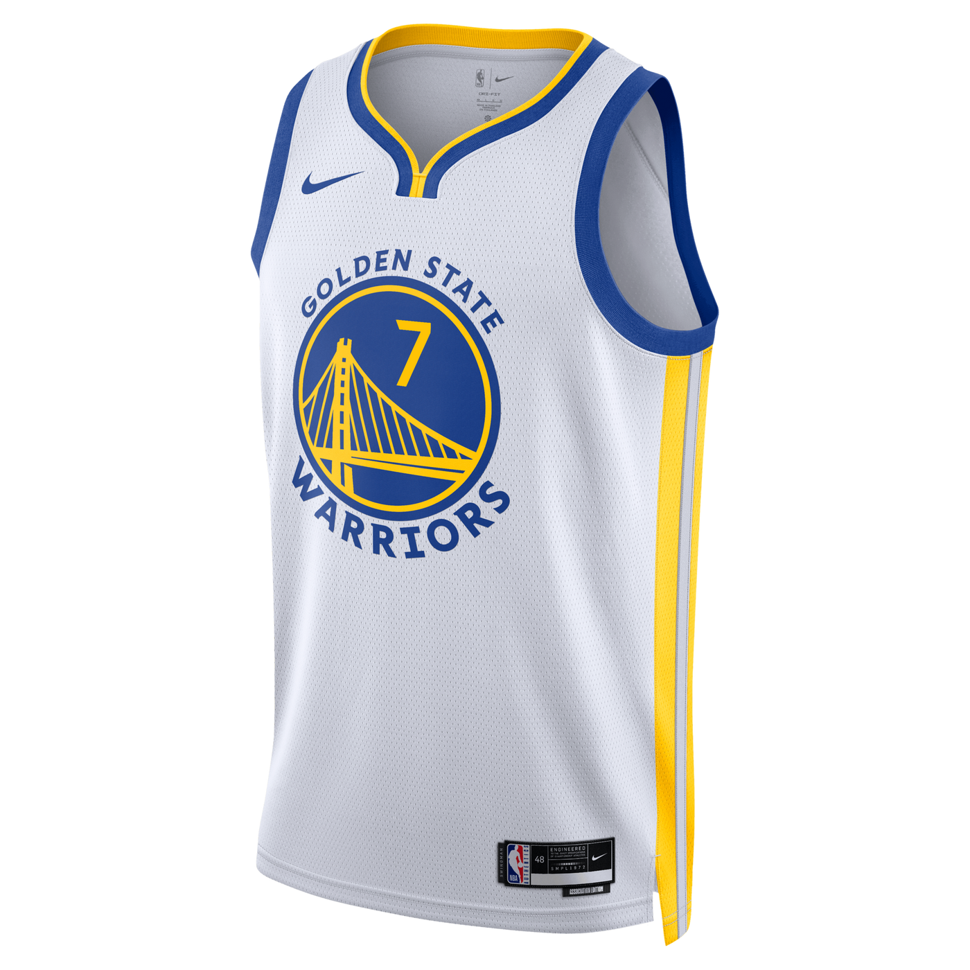 Golden State Warriors Nike Association Edition Swingman Jersey - White - Kristaps Porziņģis